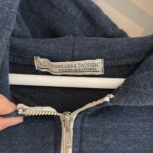 Men’s Threads 4 Thought navy zip hoodie XL